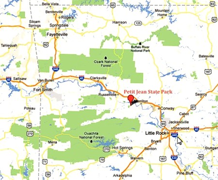 Map - Petit Jean State Park, Arkansas